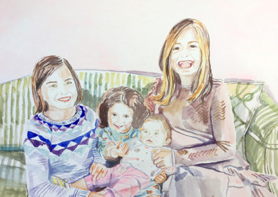 Family Portrait Watercolor Painting
